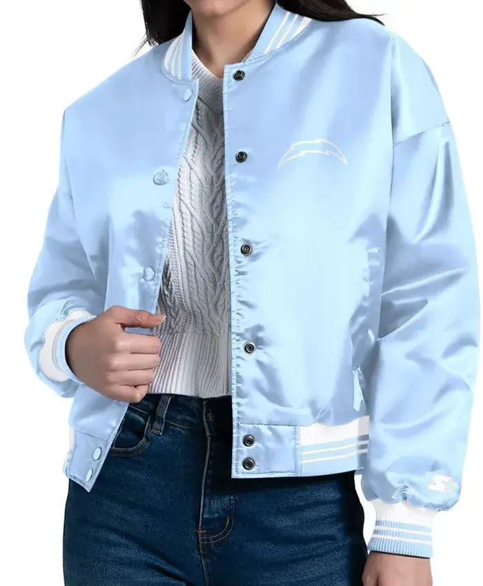 LA Chargers Women’s Starter Light Blue Fashion Script Jacket