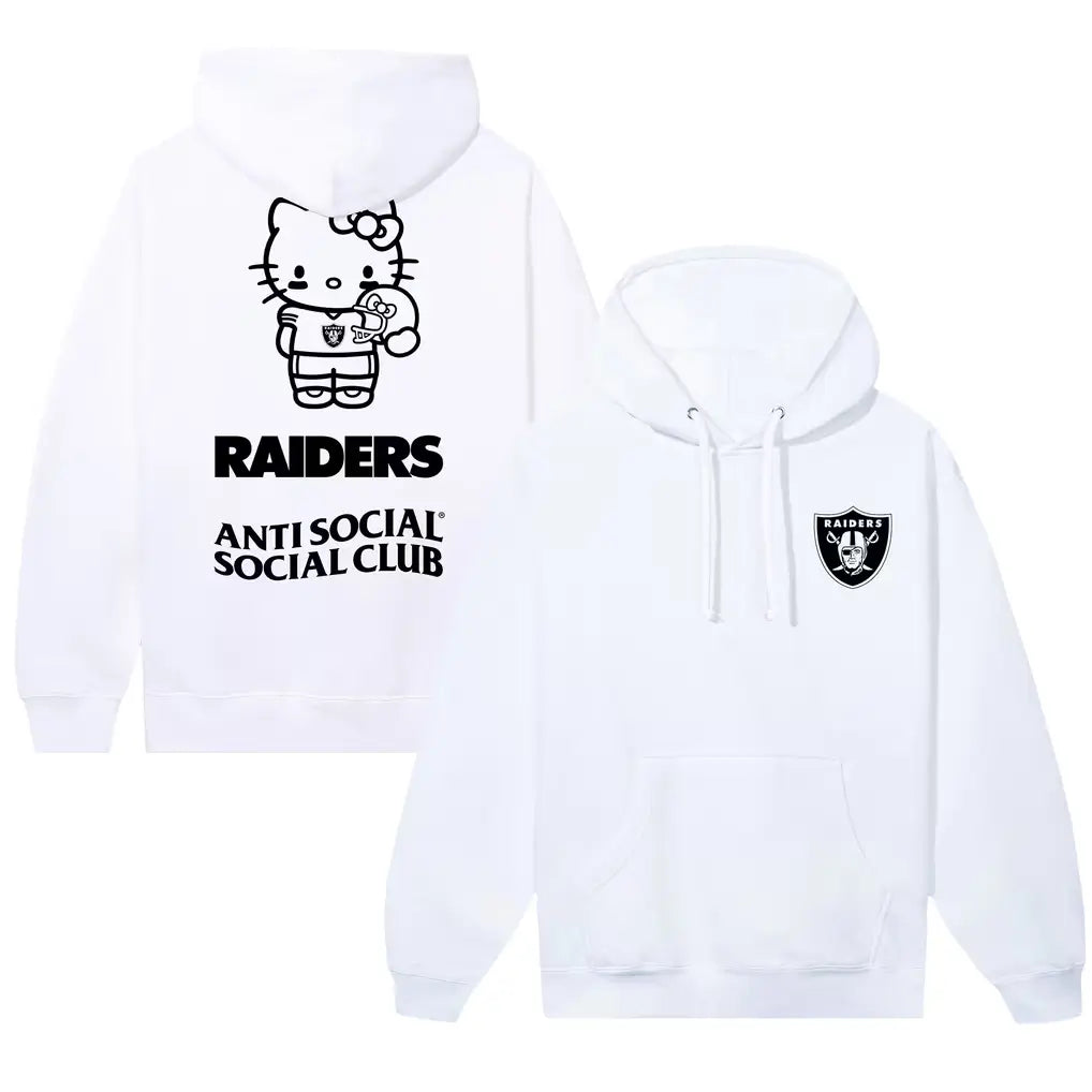 Las Vegas Raiders x ASSC x Hello Kitty White Touchdown Hoodie