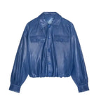 Lizzie Mathis Honest Renovations S04 Blue Leather Jacket