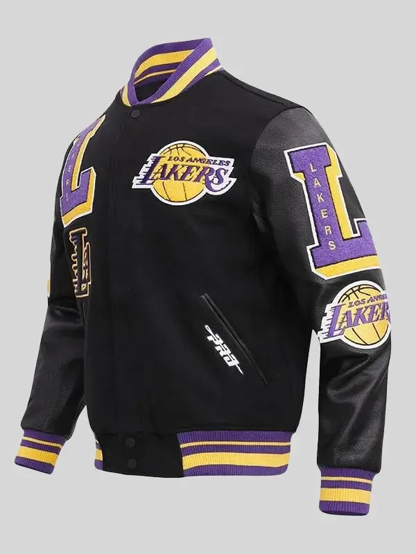 Los Angeles NBA Lakers Varsity  Black Jacket