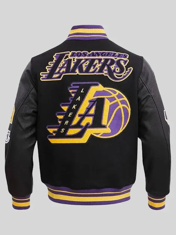 Los Angeles NBA Lakers Varsity  Black Jacket For Men & Women