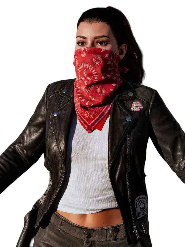 Lucia GTA VI Black Biker Leather Jacket