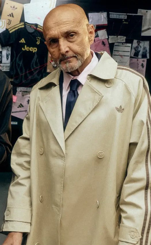 Luciano Spalletti Adidas Stripe Trench Coat