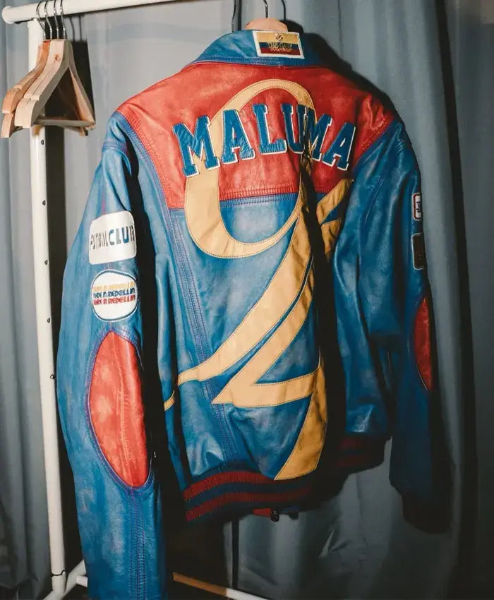 Maluma 2026 Live Performance Leather Bomber Jacket