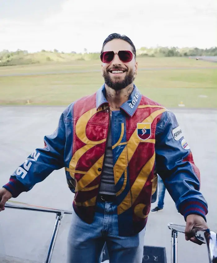 Maluma 2026 Live Performance Leather Jacket
