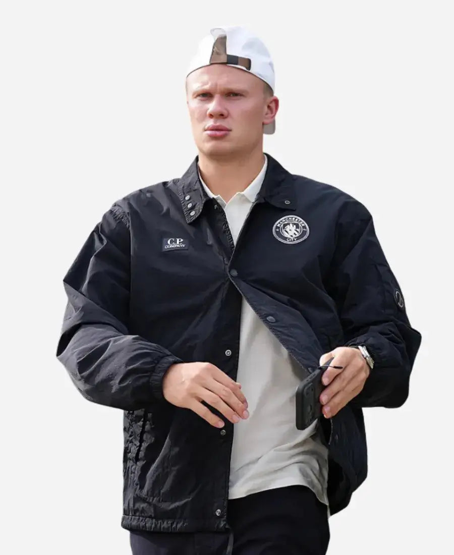 Manchester City x CP Company Black Satin Jacket