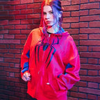 Marvel Spider-Man Girls Red Oversized Hoodie