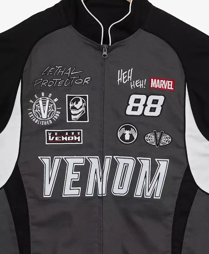 Marvel Venom Moto Biker Bomber Jacket