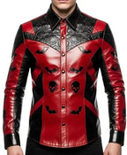 Men’s Skull Bat Leather Jacket