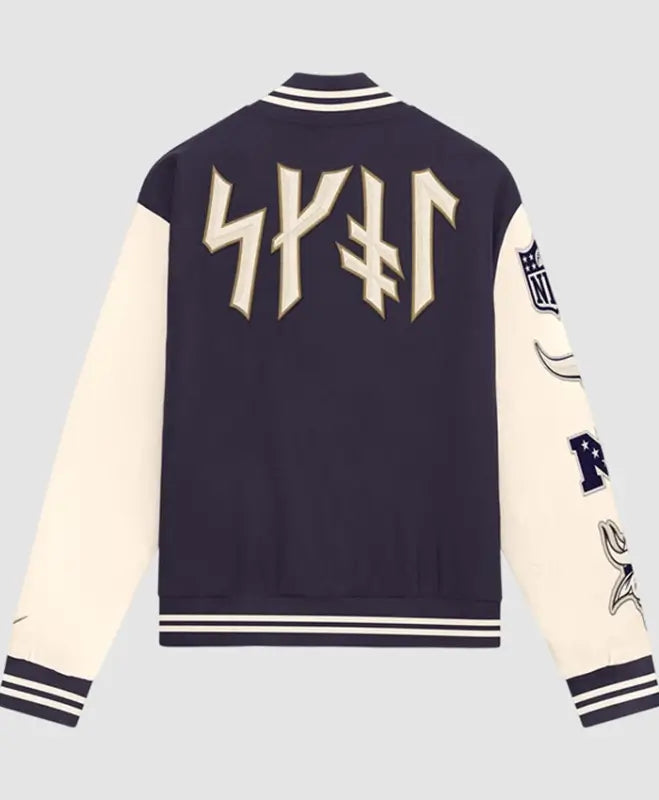 Minnesota Vikings Rivalries Purple Varsity Jacket For Men & Women