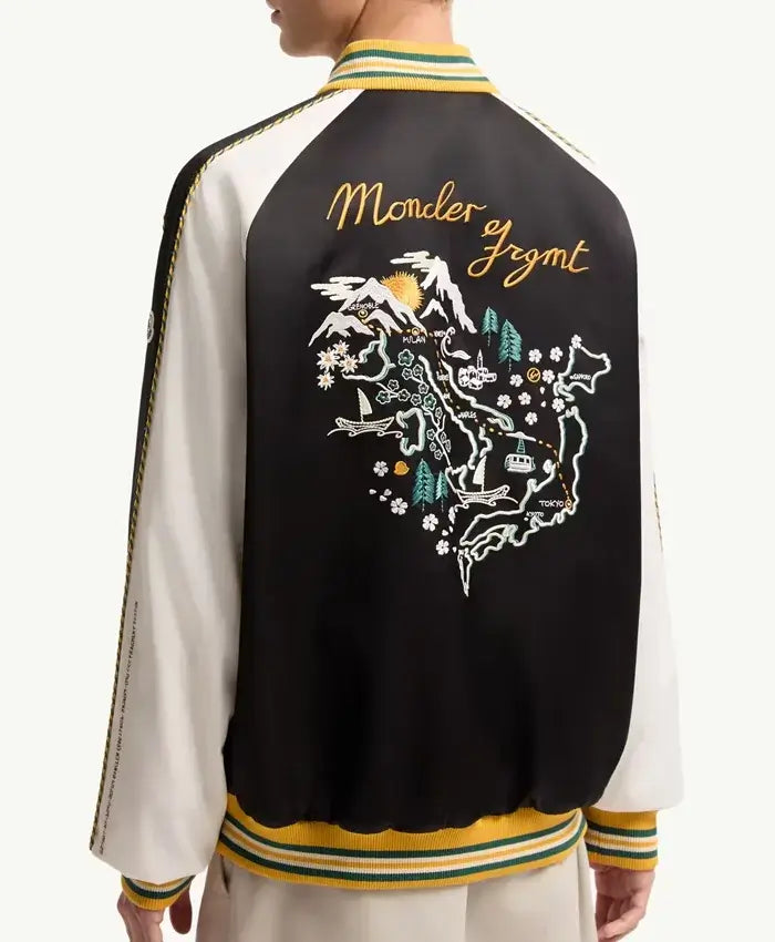 Moncler x Fragment Yūgō Satin Souvenir Varsity Jacket