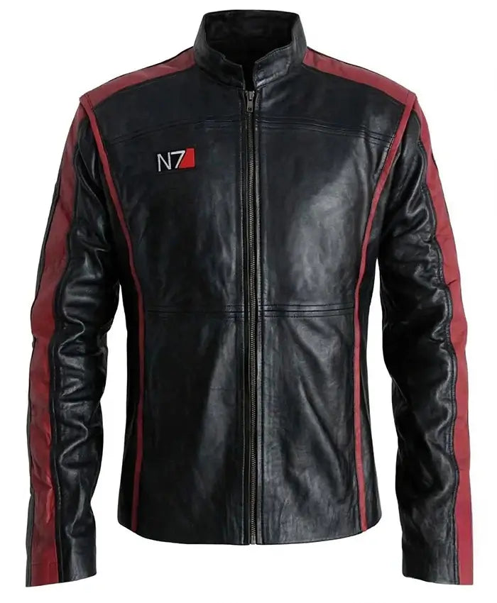 N7 Mass Effect 3 Black Leather Jacket