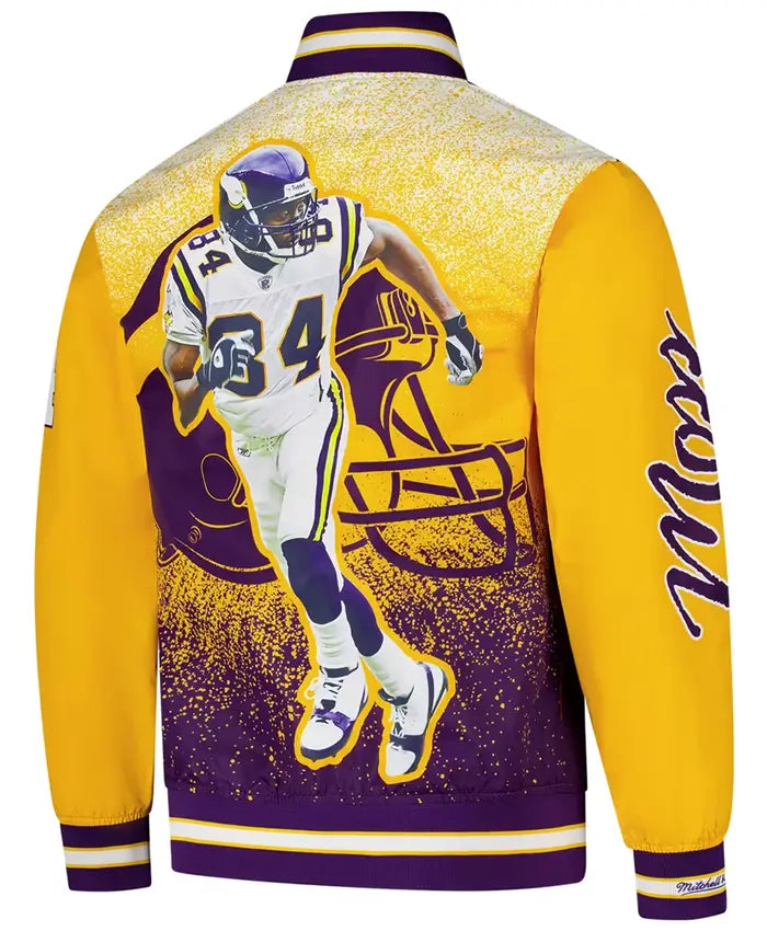 NFL Minnesota Vikings Randy Moss Satin Purple Jacket