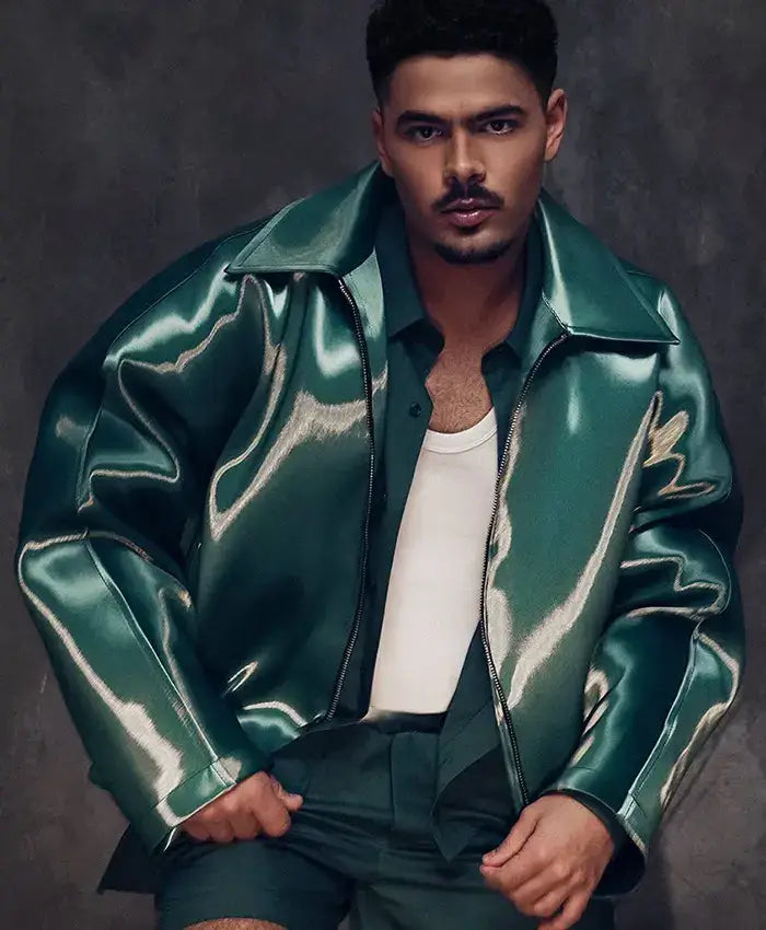 NFL Pedro Sampaio Rio Game Green Leather Jacket