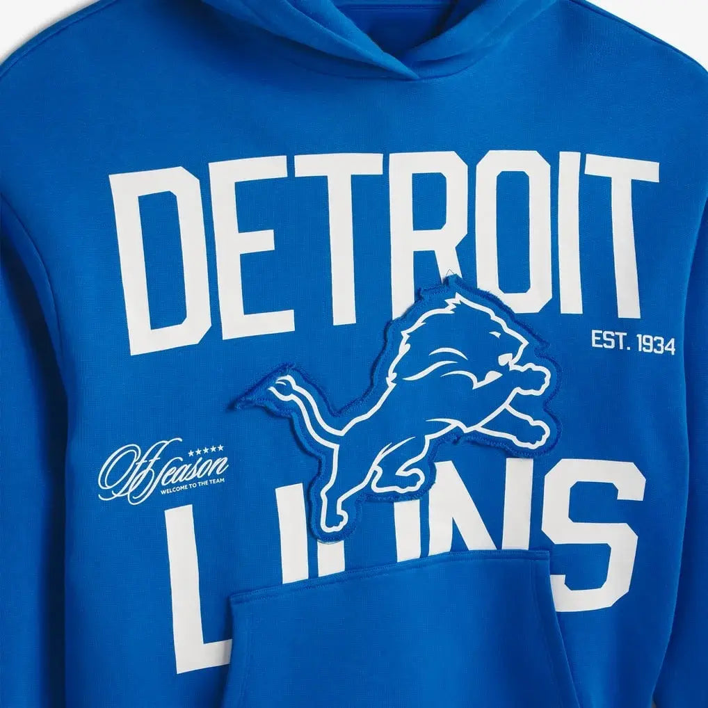 NFL x Detroit Lions Off Season Oversized Blue Hoodie