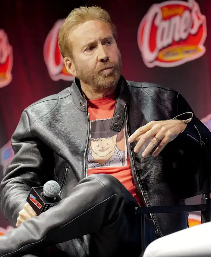 NYCC Nicolas Cage Spider Noir Black Leather Jacket For Men & Women