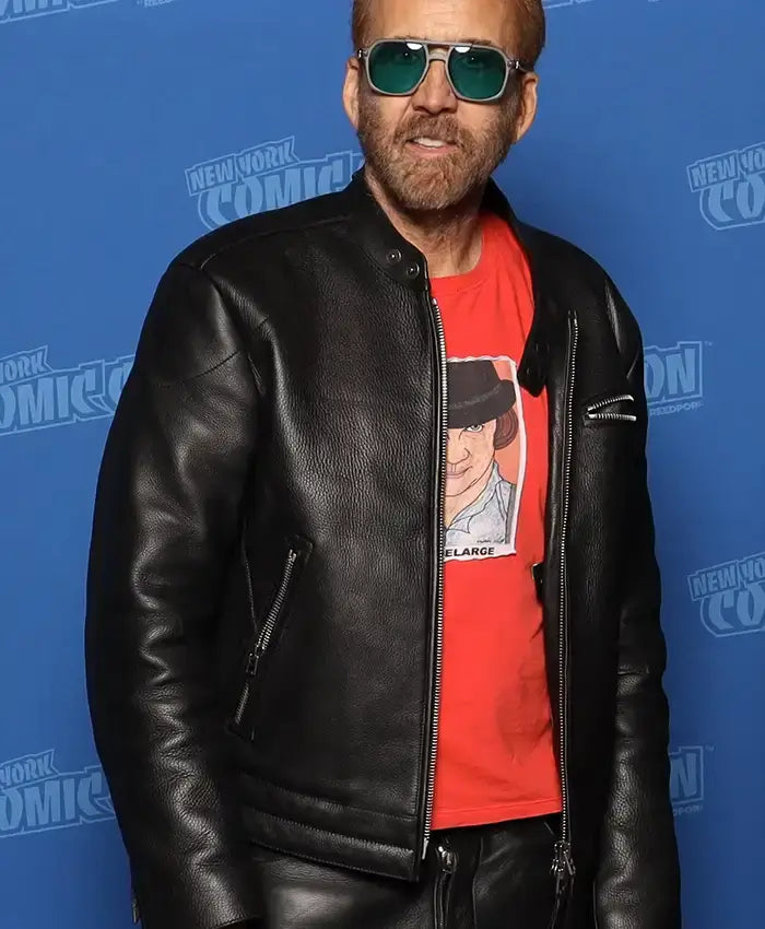 Nicolas Cage NYCC Spider Noir Black Leather Jacket
