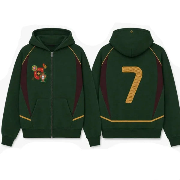 Nike x Ronaldo One Last Dance Portugal Green Zipper Hoodie For Men & Women