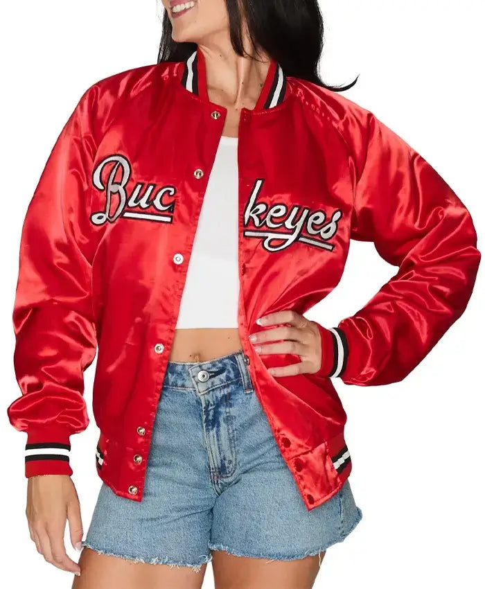 Ohio State OSU Buckeyes Letterman Bomber Jacket
