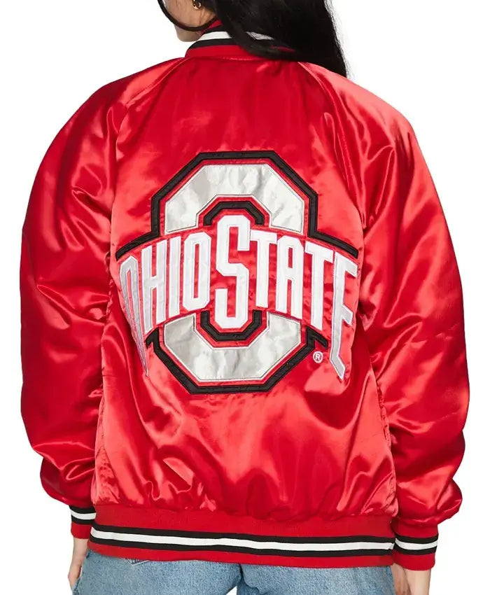 Ohio State OSU Buckeyes Letterman Bomber Jacket For Men & Women