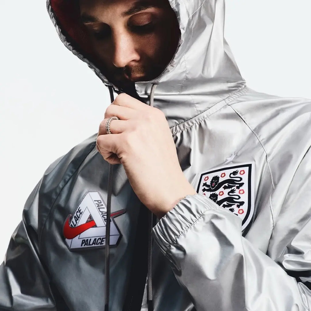 Palace x Nike Fifa WC26 England Anthem Silver Jacket
