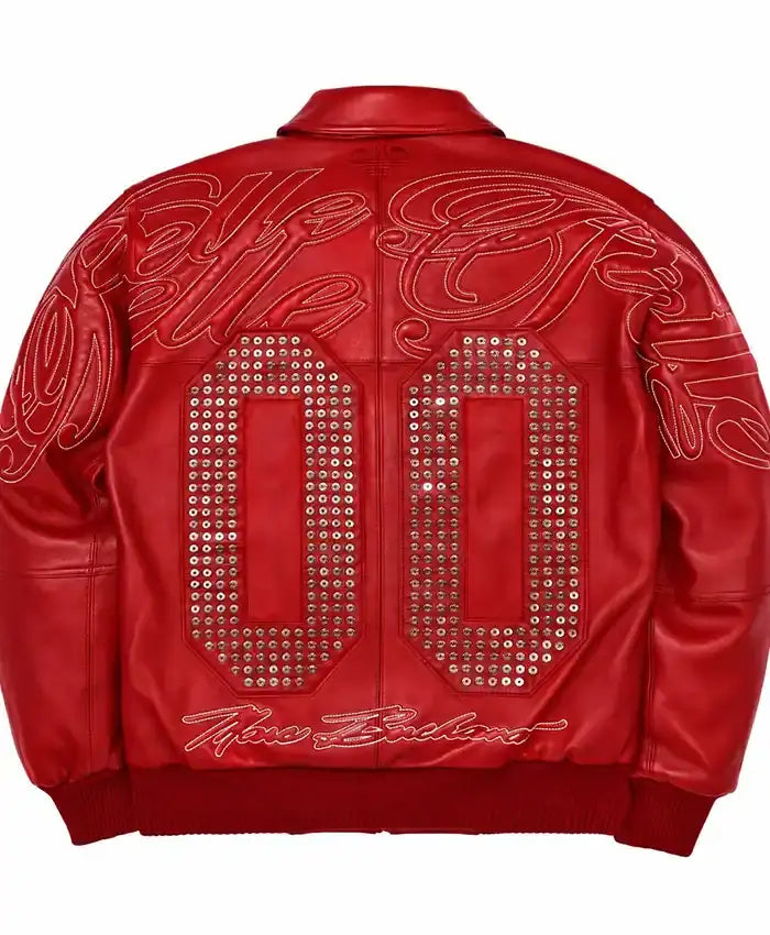 Pelle Pelle x Opium Red Leather Bomber Jacket For  Men & Women