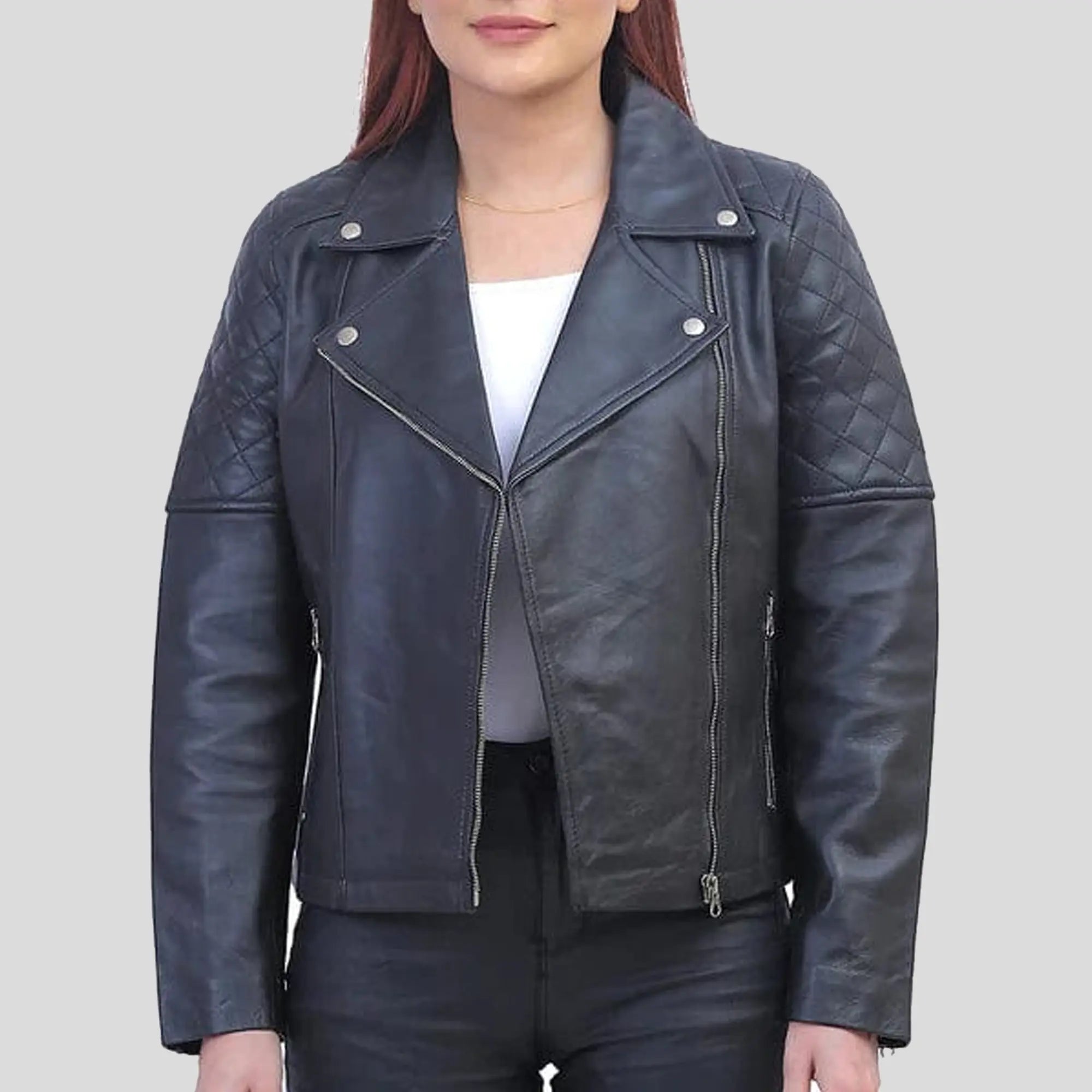 black quilted jacket