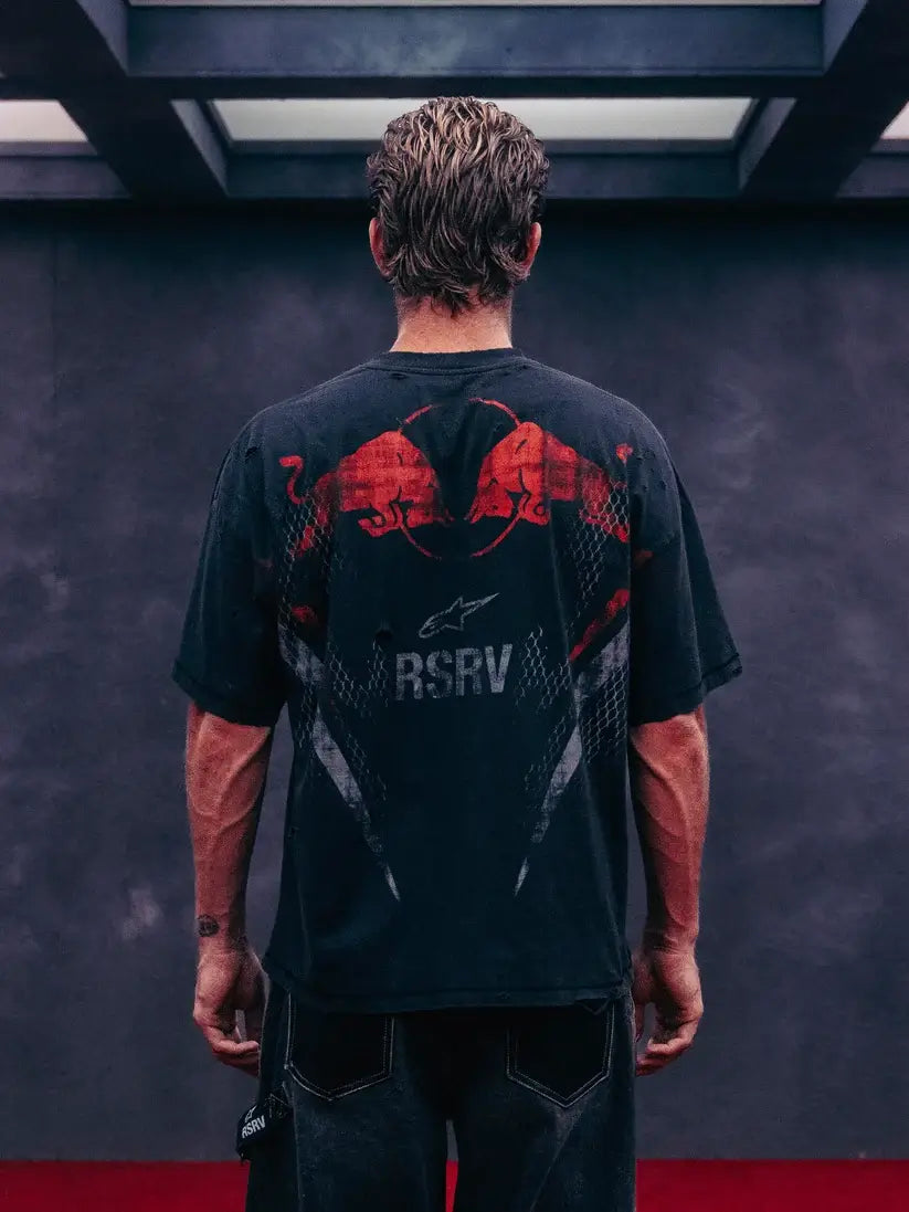 RSRV x Red Bull Distressed Black T-Shirt