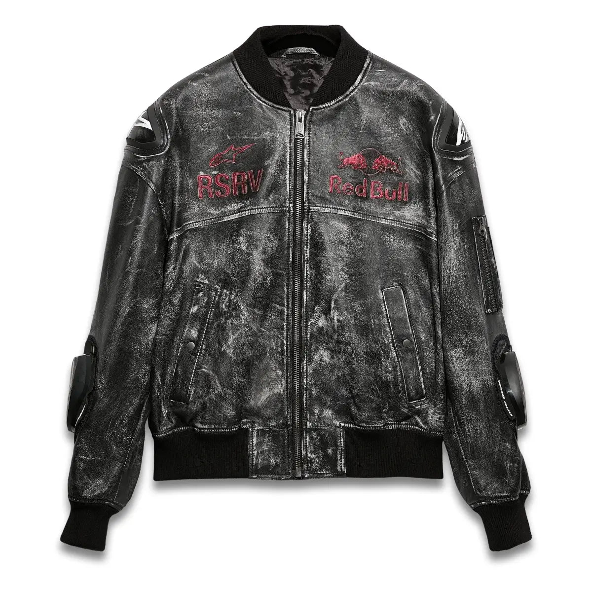 RSRV x Red Bull Distressed Leather Jacket