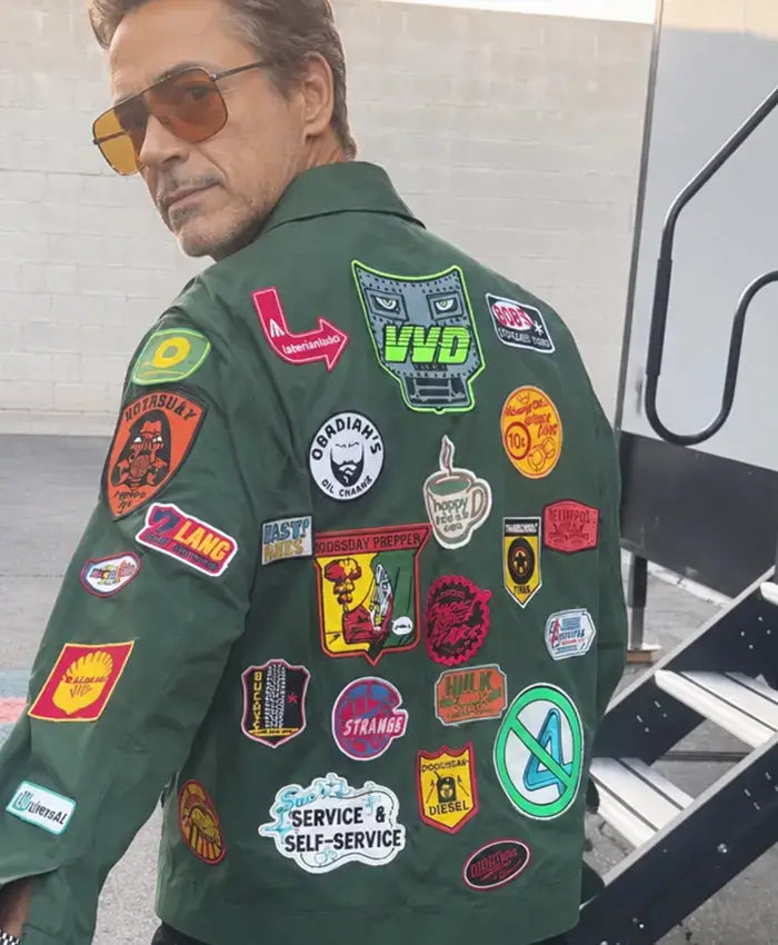 Robert Downey Jr. 2026 Green Patch Jacket