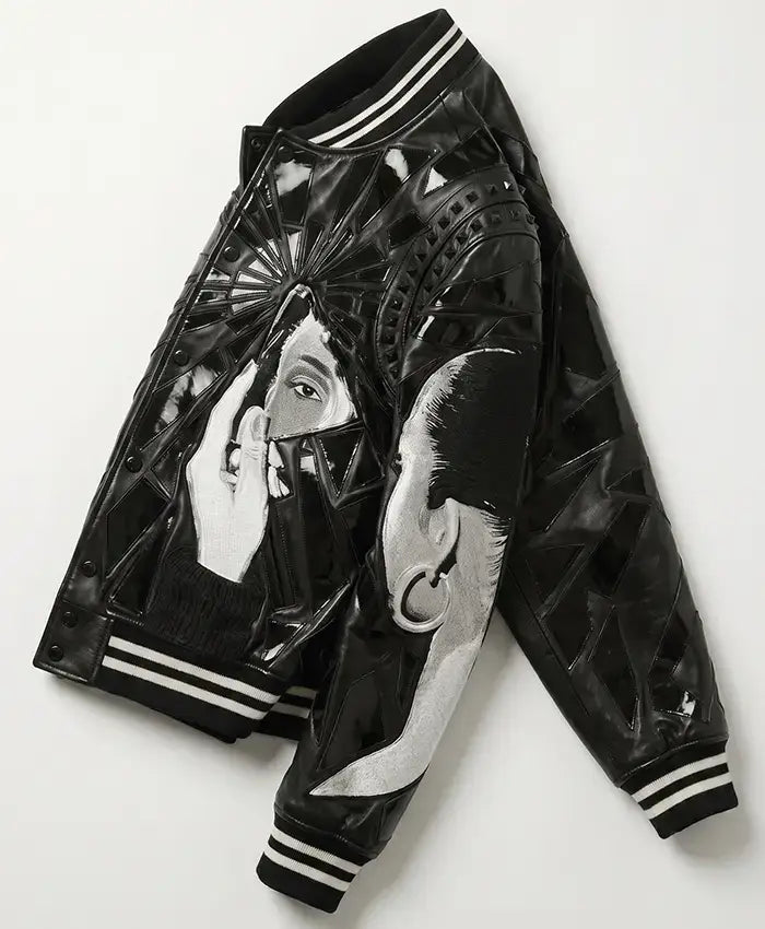 Sade Adu Custom Shattered Black Glass Jacket