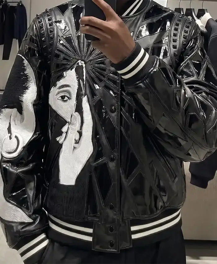 Sade Adu Custom Shattered Black Glass Jacket For Men & Women