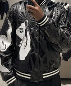 Sade Adu Custom Shattered Black Glass Jacket For Men & Women