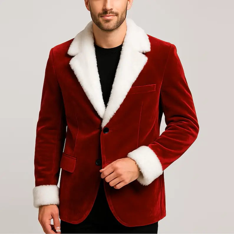 Santa Claus Red Velvet Blazer