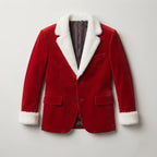 Santa Claus Red Velvet Red Blazer For Men & Women