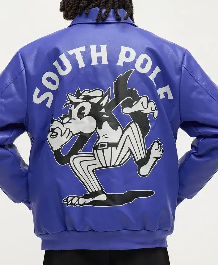 Southpole Midnight Riot Royal Leather Jacket