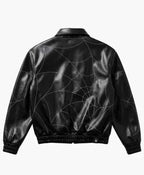 Spider-Man Cosplay Black Leather Bomber Jacket