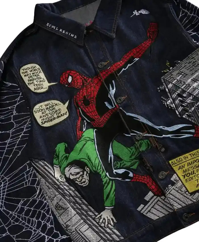 Spider-Man Webs Concrete Denim Jacket