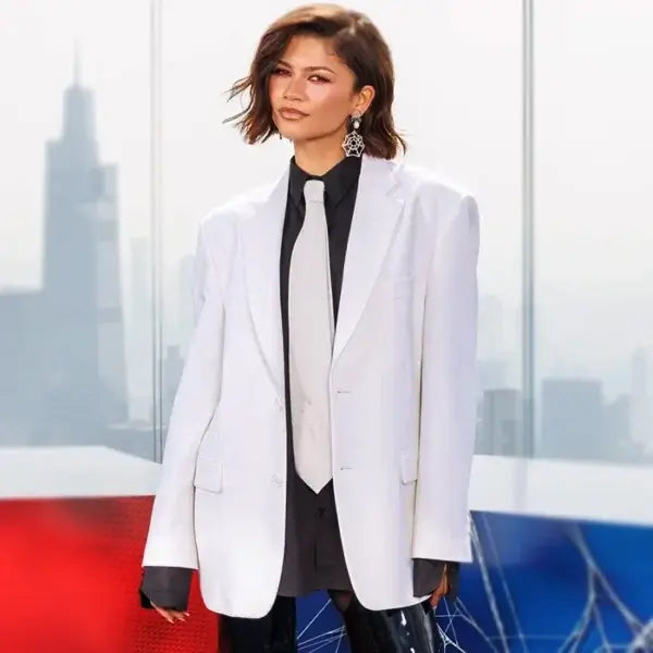 Spider Man Brand New Day Zendaya White Blazer For Women