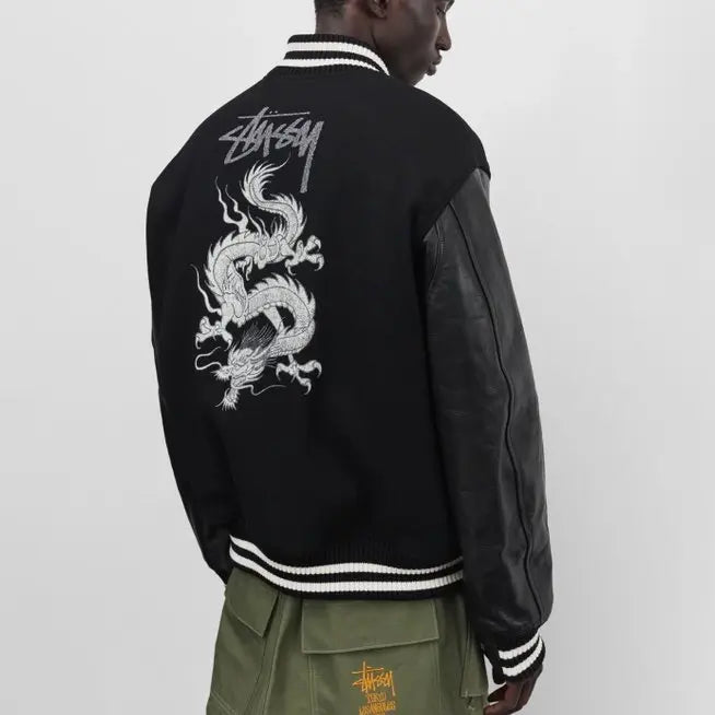 Stüssy x eYe JUNYA WATANABE MAN Stadium Black Jacket