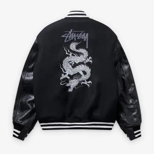 Stüssy x eYe JUNYA WATANABE MAN Stadium Varsity Jacket