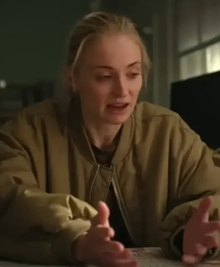 Steal 2026 Sophie Turner  Bomber  Beige Jacket