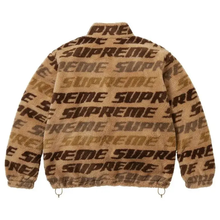 Supreme Repeat Jacquard Brown Fleece Jacket