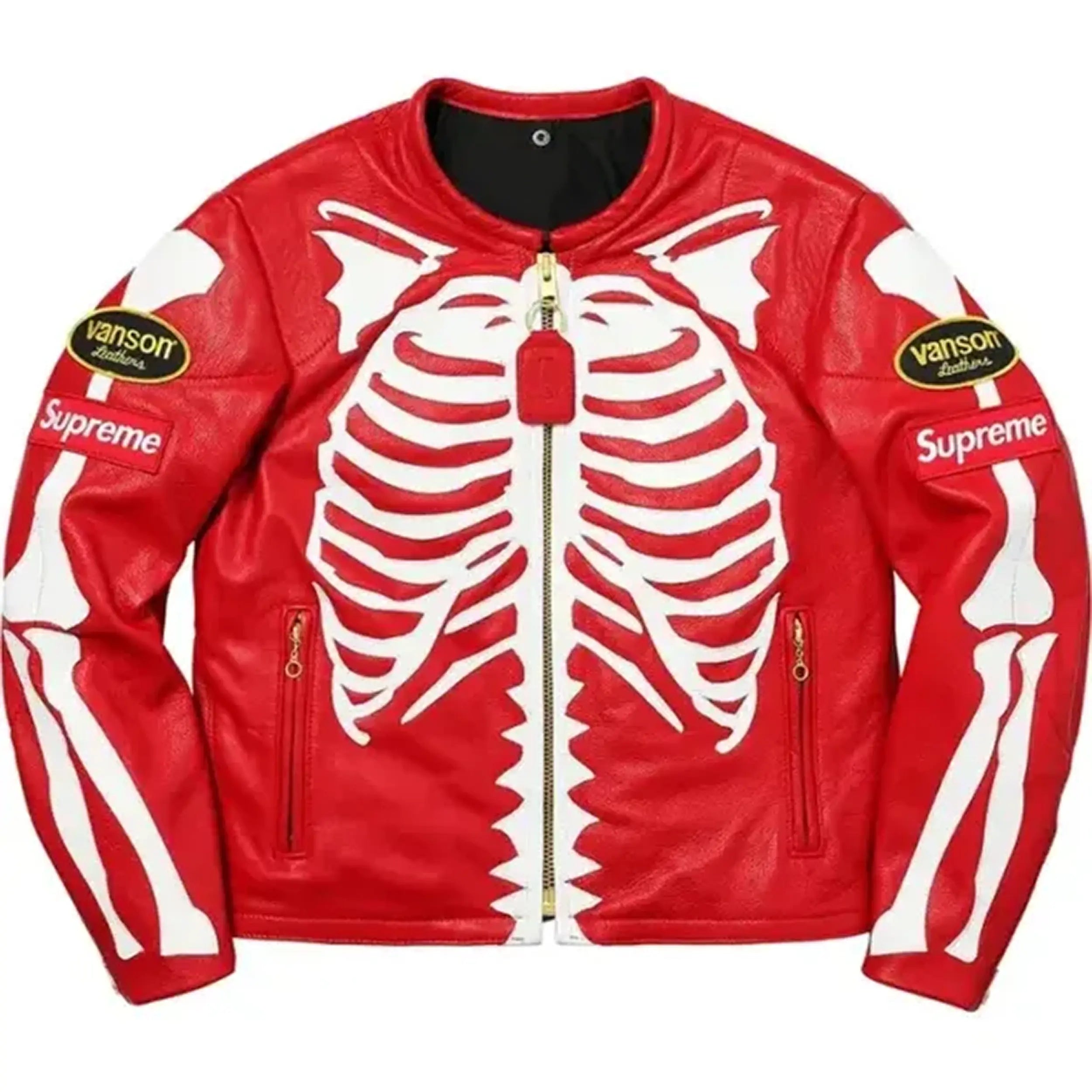 Supreme Vanson Bones Red Leather Jacket
