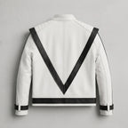 Thriller Michael Jackson White Leather Jacket