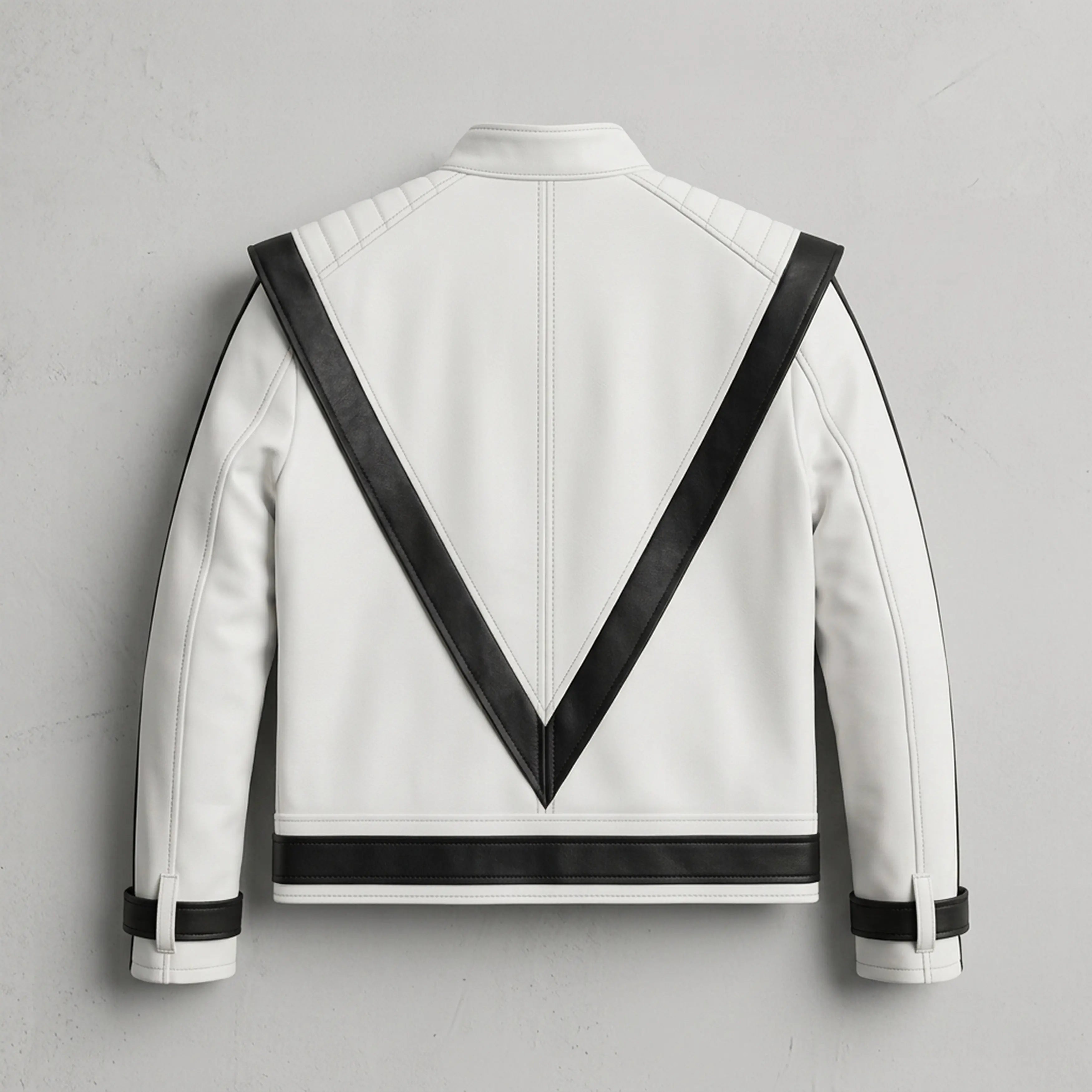 Thriller Michael Jackson White Leather Jacket