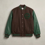 Timberland Brown & Green Wool Letterman Jacket