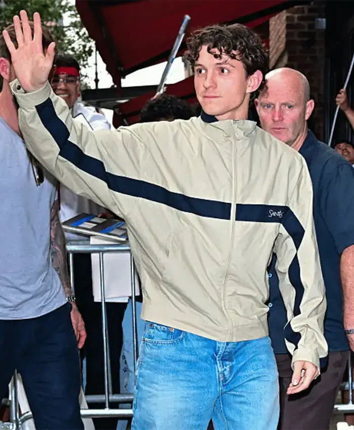 Tom Holland NYC Saint Laurent Beige Windbreaker Beige Jacket