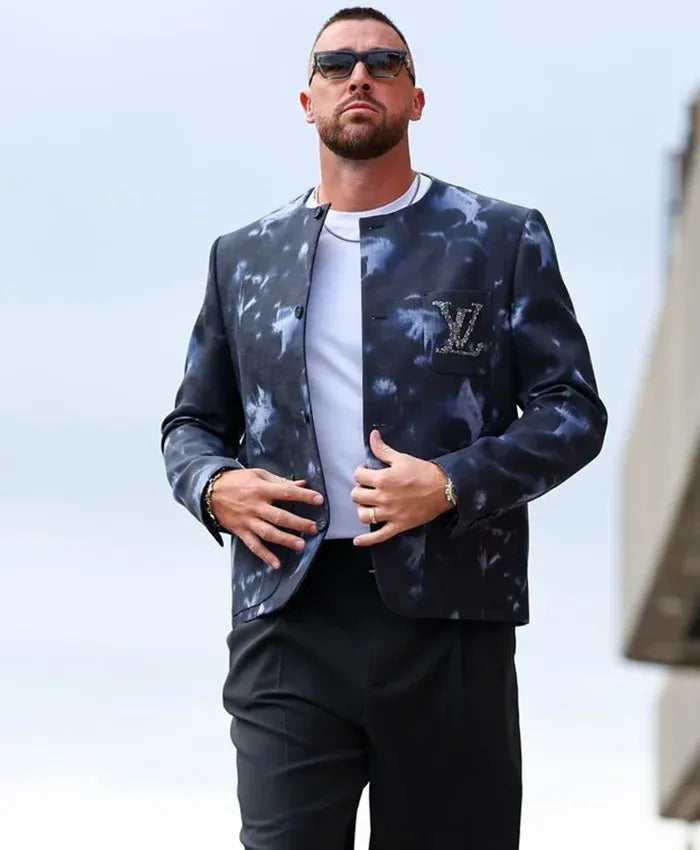Travis Kelce LV Collarless Jacket