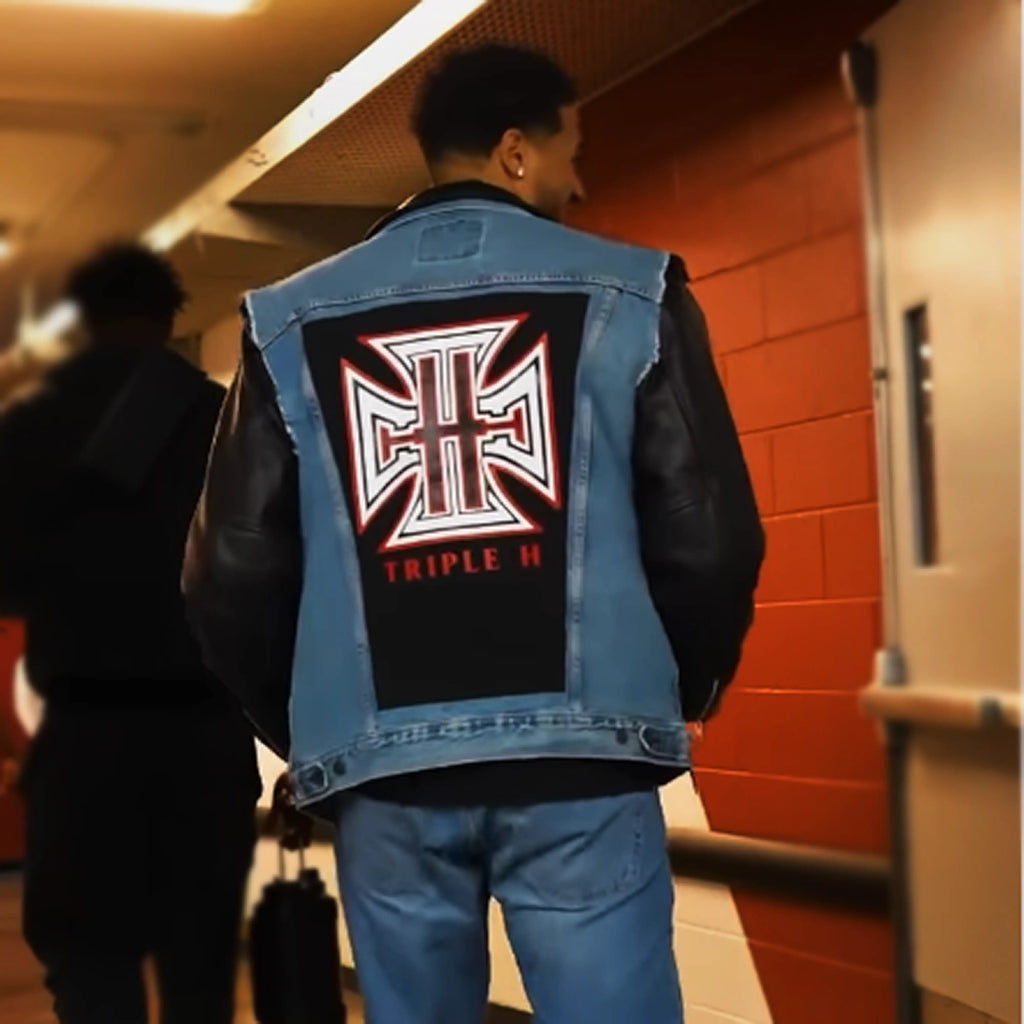 Tyrese Haliburton Triple H Denim Leather Jacket